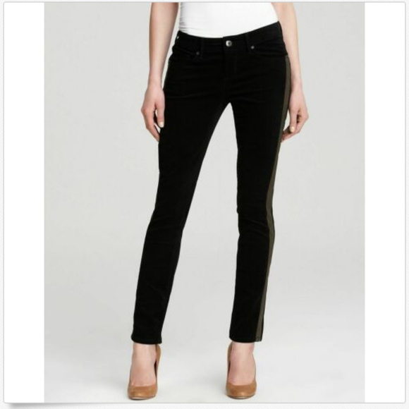 Isaac Mizrahi Black skinny cords gold stripe - Picture 3 of 8